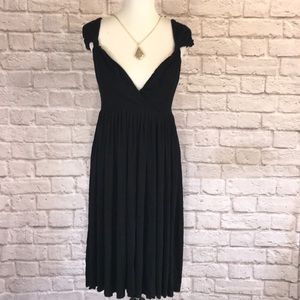 Anthropologie black midi length dress, size M